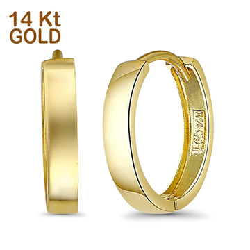 14K Yellow Gold 2.5mm Plain Huggies Earrings Hinged 1.3grams 13mm Wholesale